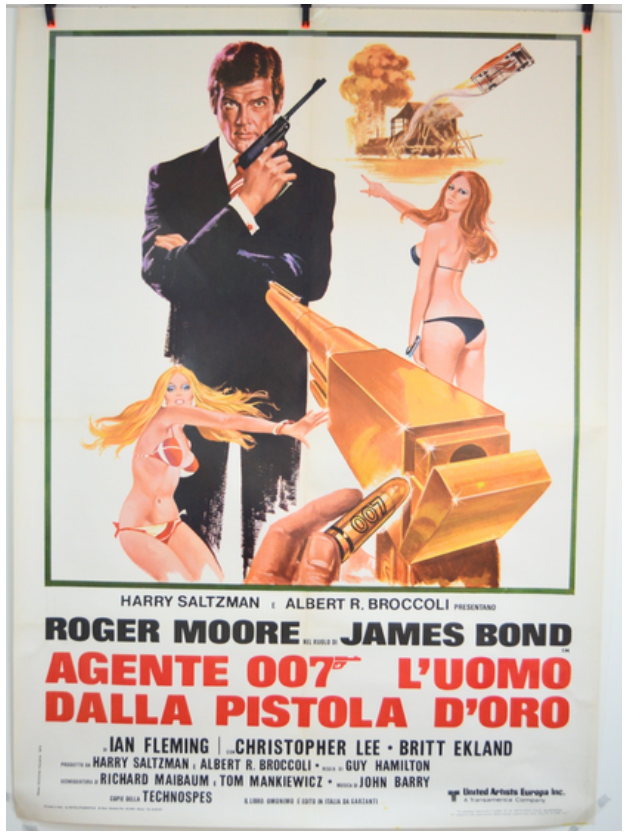 Vintage James Bond movie poster after conservation by C.C-D Art Services.